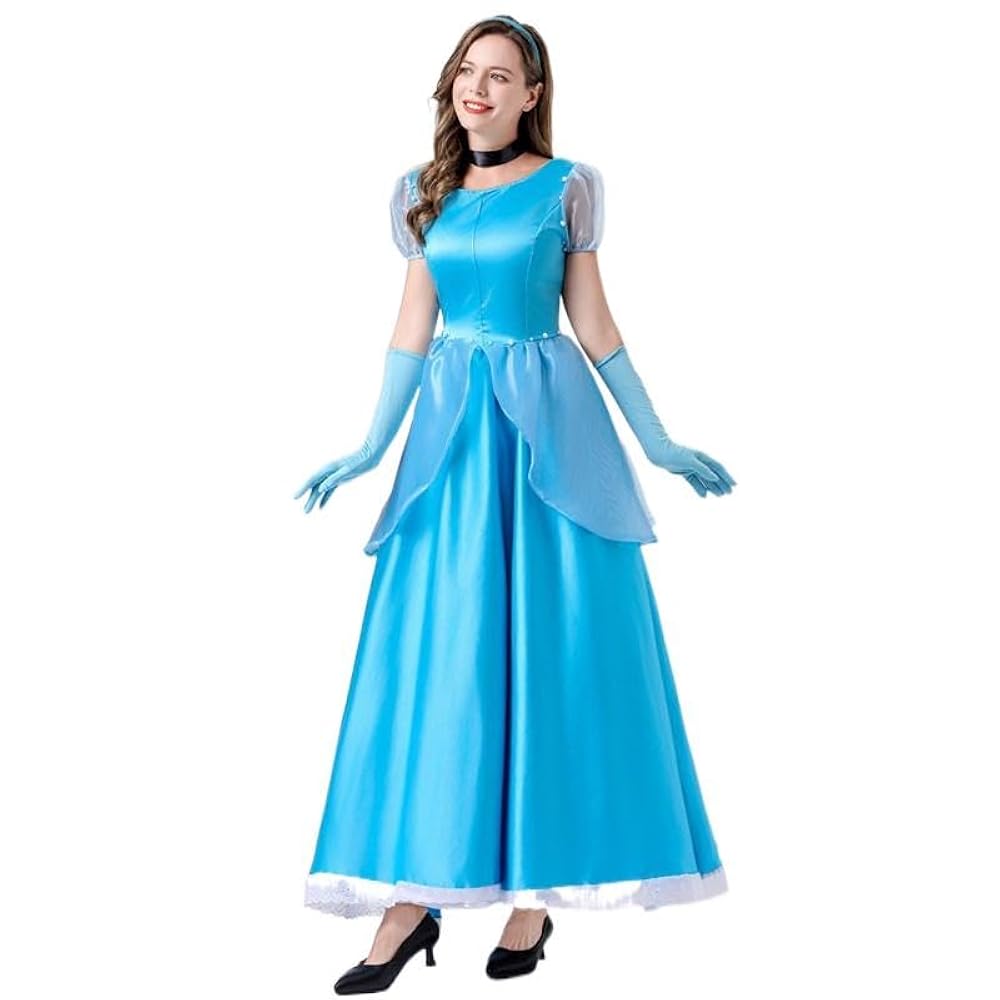 豪華　シンデレラ　衣装　水色 プリンセスドレス 付属品付き Amazon.co.jp: [monoii] シンデレラ コスプレ 大人 ハロウィン